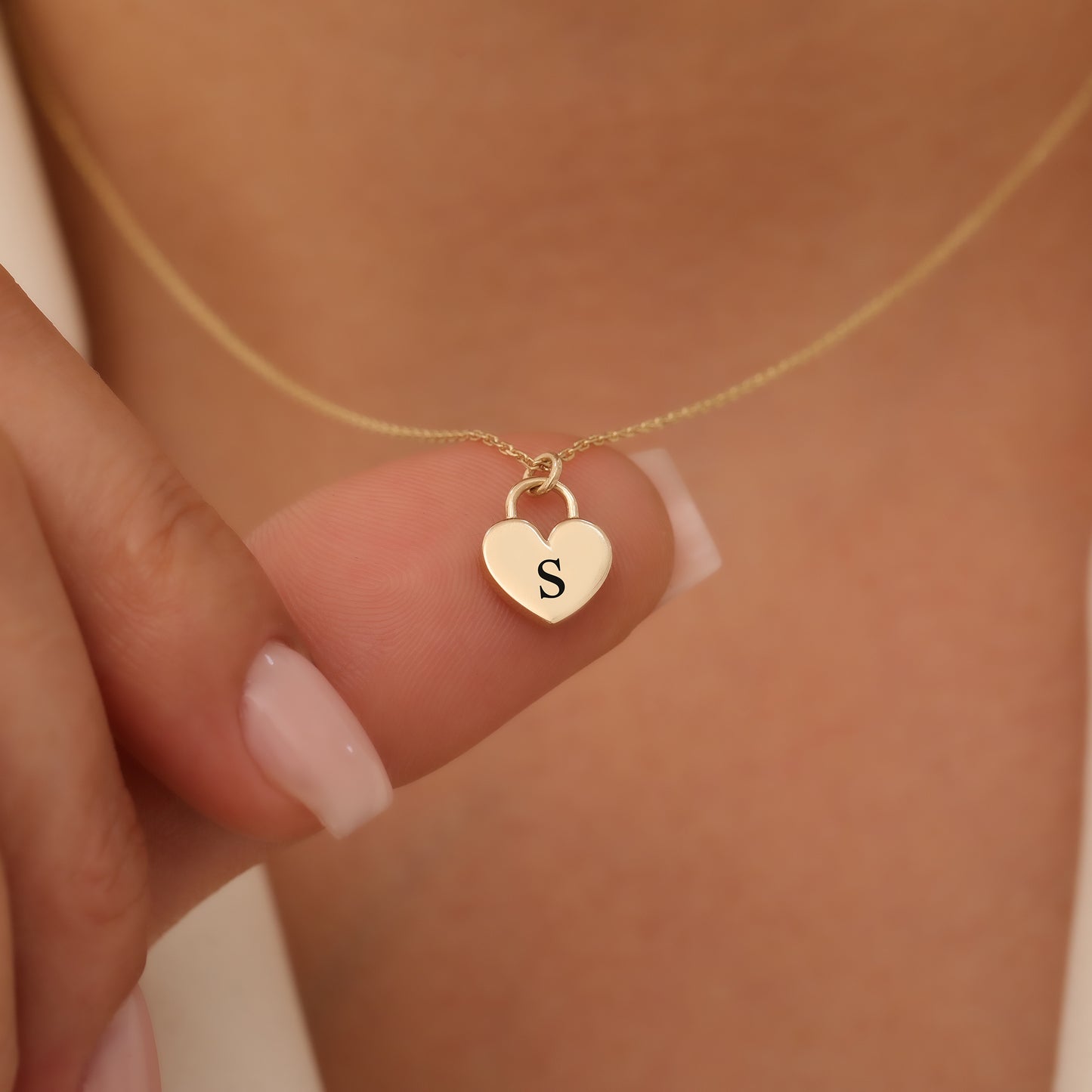 14K Gold Personalized Heart Necklace - Custom Initial Pendant